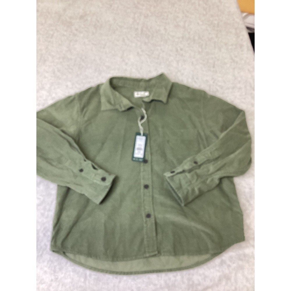 Alpine Design Womens Olive Haze Corduroy Shirt Organic Cotton ADW24301 M